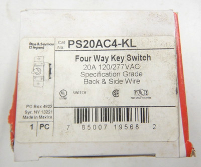 Pass & Seymour Legrand PS20AC4-KL 4-Way Key Switch 20 Amp 120/277V NEW