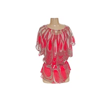 INC International Concepts Pink Graphic Blouse M