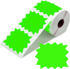 500 piezas de etiquetas adhesivas verdes para precios y ofertas en tiendas