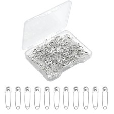 120 Pcs Small Safety Pins Silvery,0.75Inch/19mm Silvery Safety Pins for Cloth...