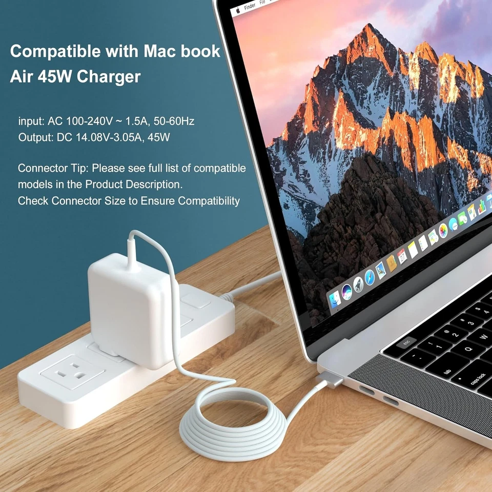 Reliable Replacement for MacBook Air 45W Charger - Fast Charging & Safe Design - Image 4 of 4