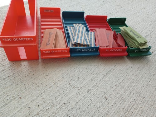 Vintage Bank Coin Trays Dime Nickel Quarters Penny Roll Holder Major Metalfab VG