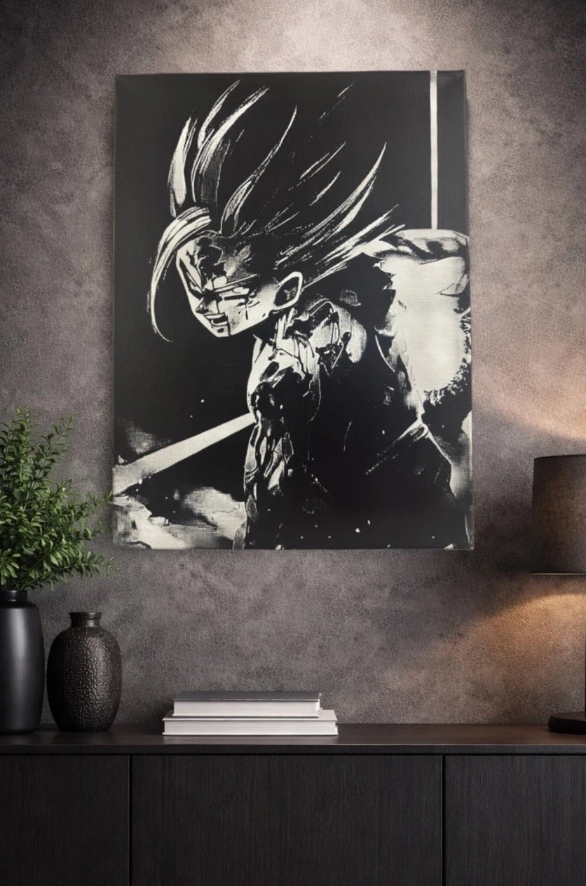 Tableau Gohan SSJ2 Dragon Ball Z Cell Toile Murale 30x40 cm Cadeau Manga
