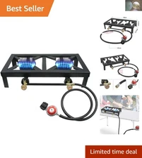 Versatile Outdoor Double Burner Stove - Perfect for Camping, Tailgating & More