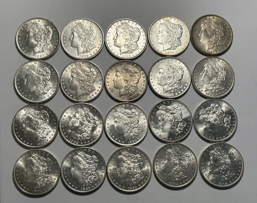 1878 TO 1904 BU MORGAN DOLLAR ROLL / 20 COINS