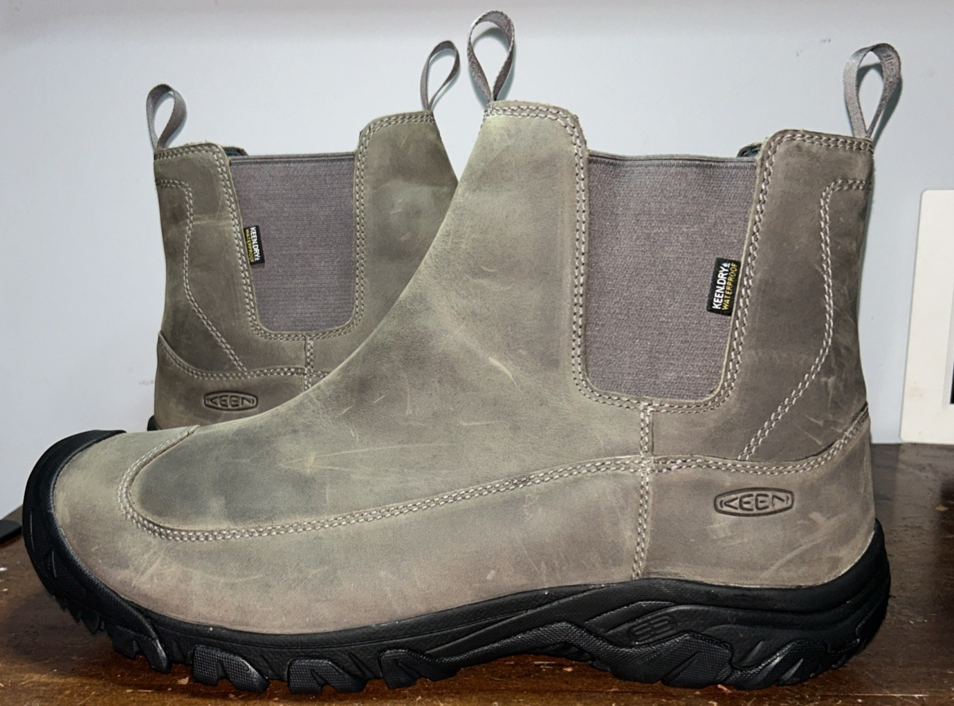 Keen Anchorage III Stivali Impermeabili Isolati Uomo Taglia 17 Grigio Pull On 1024822