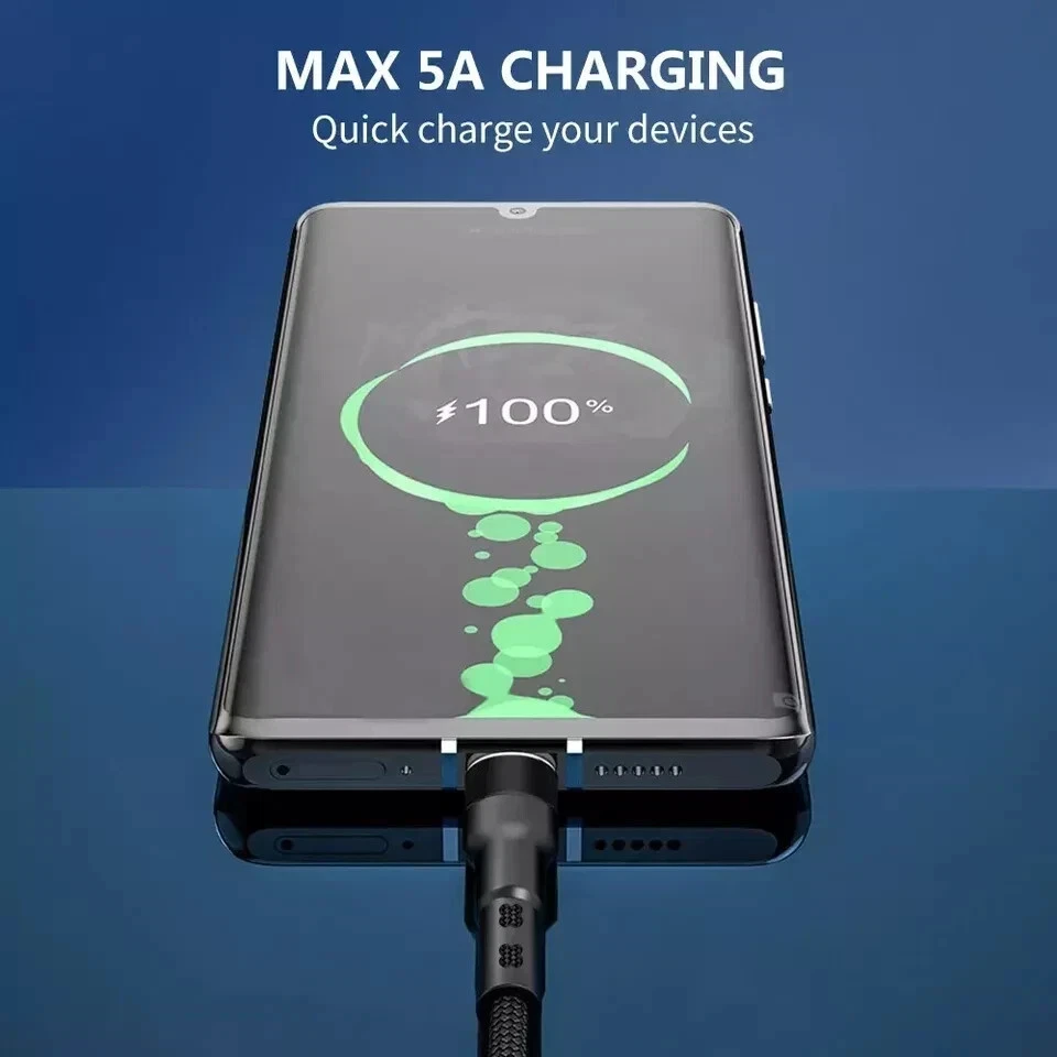 USB C To USB C Fast Charger PD 100W Dual Type C Charging Data Sync USB Cable UK - Image 2 of 4