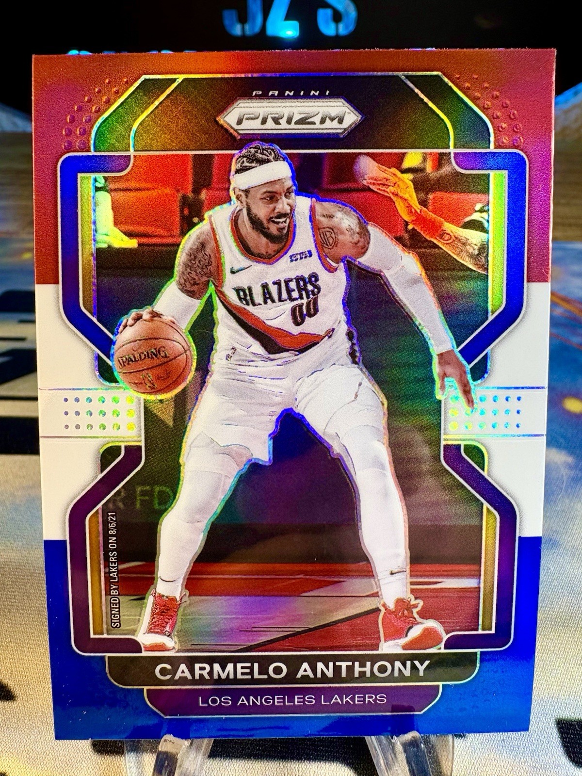 2021-22 Carmelo Anthony Panini Prizm Red White Blue Prizm #11 LA Lakers