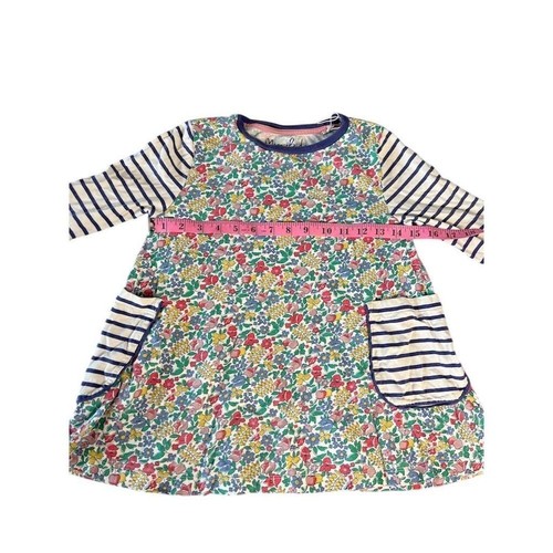 Mini Boden Girls 9-10 Floral Striped Long Sleeve Tunic Dress Multicolor Cute - Picture 4 of 5