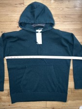  495 VINCE Women  s Oversized Wool Cashmere Blend sweater hoodie Green Sz Small