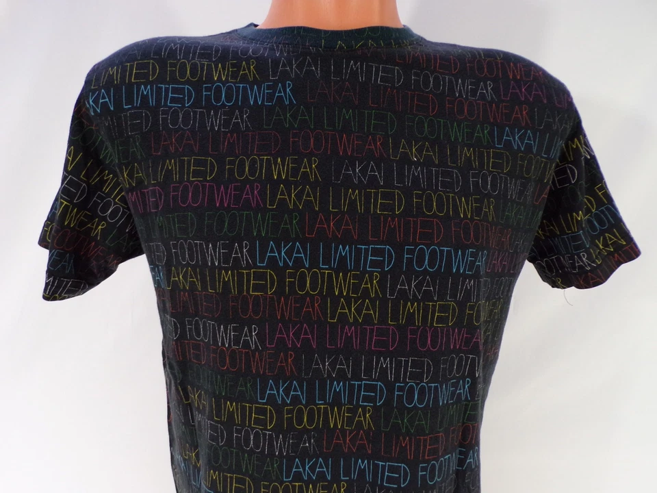 USA Vintage LAKAI Skate Boarding T Shirt Men M/L Black w/ Multi Color Cotton G25 - Image 2 of 4