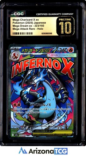 Pokemon 2025 Mega Charizard X ex 223 Mega Dream ex Japanese BLACK LABEL CGC 10
