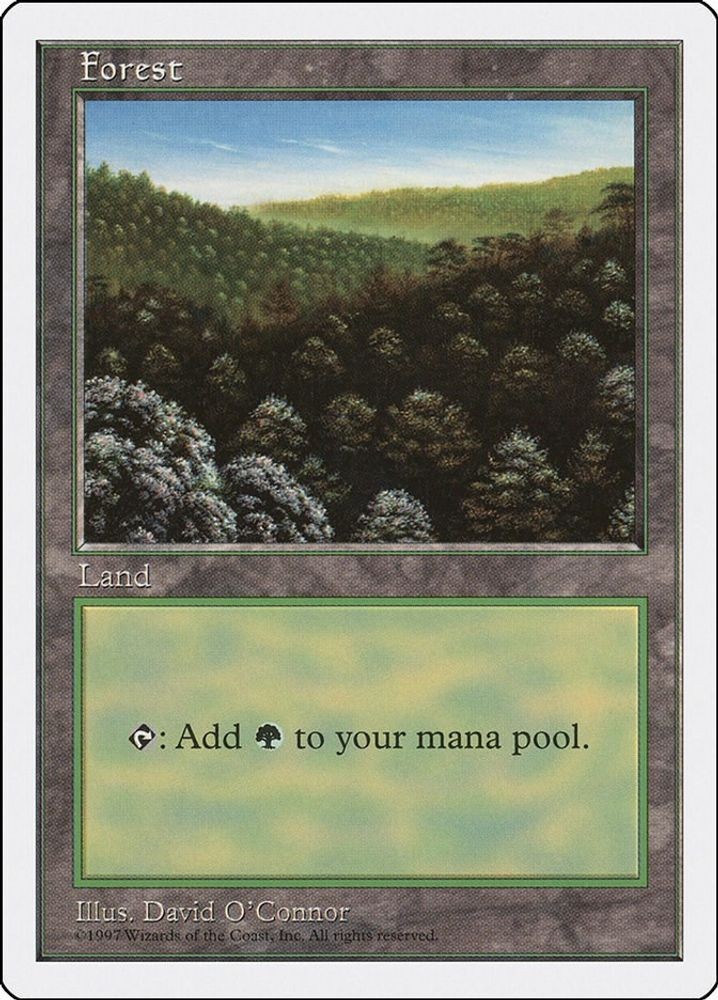 1997 Magic: The Gathering: Fifth Edition Forest 446 (#446, Land, Lightly Play LP