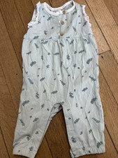 City Mouse BABY GIRLS ROMPER Size 6-9 Months Leaves Light Green Spring Ruffles