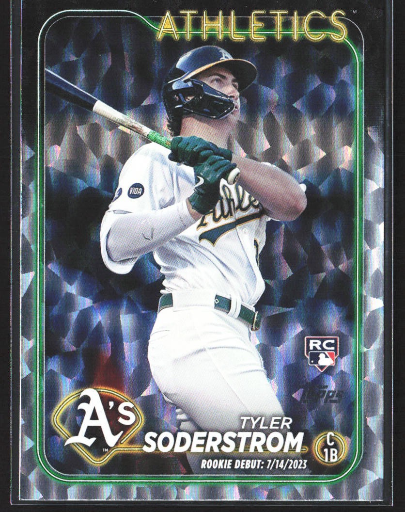 2024 Topps Update #US116 Tyler Soderstrom Silver Crackle Foilboard