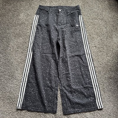 Adidas Leopard Animal Print Pants Denim Jeans KA2679 Women Size 36