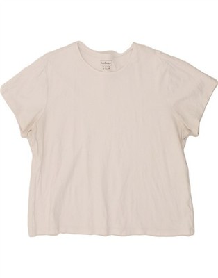 L.L.BEAN Damen T-Shirt Oberteil UK 18 XL Weiß Baumwolle AN06