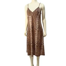 Zimmermann Snake Print Slip Dress Size 3/US 10 Luxe Boho Quiet Luxury Aesthetic