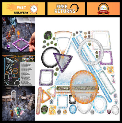 DND Spell Effects AOE Templates - 24pc Complete Area of Effect Markers Set for D