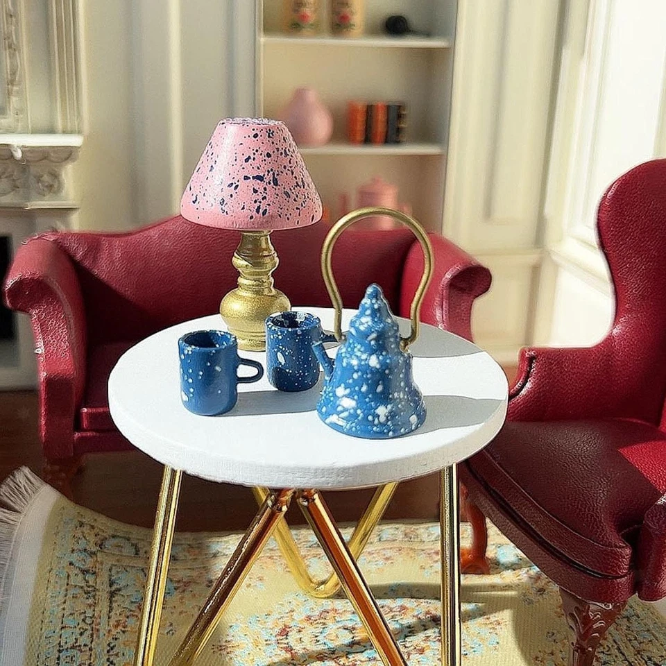 Set di tazze per casa delle bambole in scala 1/2, set di giocattoli in - Immagine 2 di 4