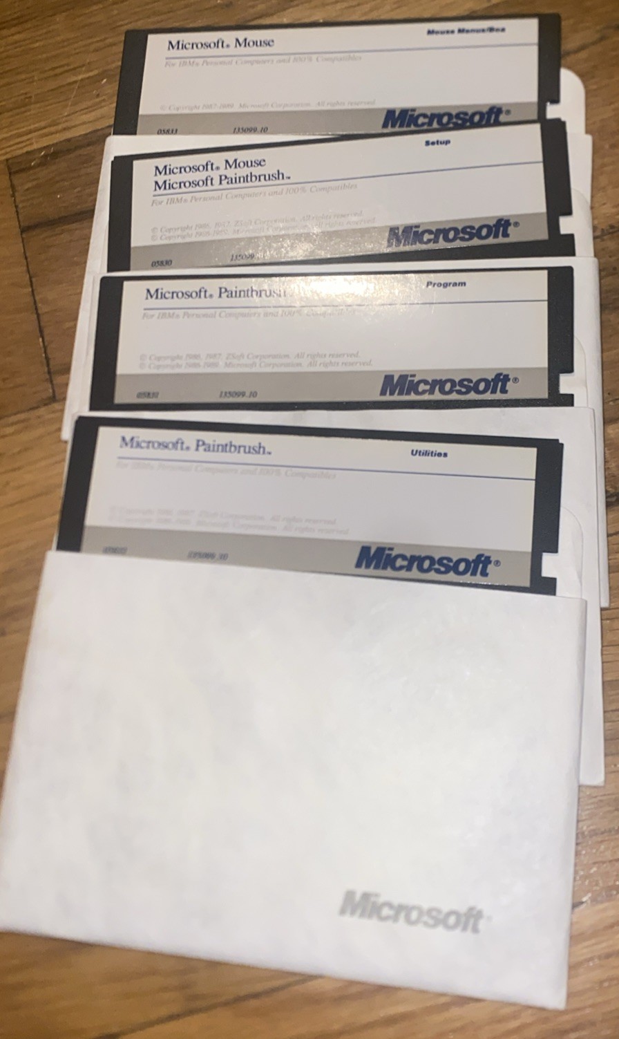 Microsoft Mouse / Microsoft Paintbrush 5.25 Floppy Disks Lot