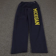 Michigan Wolverines Sweatpants Mens Medium Navy NCAA Football Champion Fleece