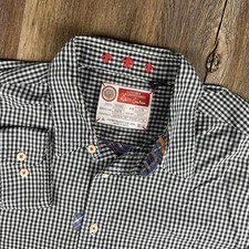 Robert Graham Men's Large Freshly Laundered Button Down Shirt Gingham Check