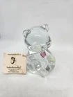 Vintage Fenton Glass Birthday Bear October Birthstone Keepsake Pink Glows!