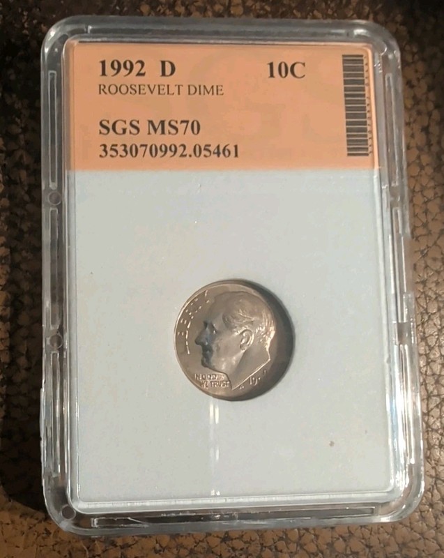 1992 D SGS MS70 Roosevelt Dime