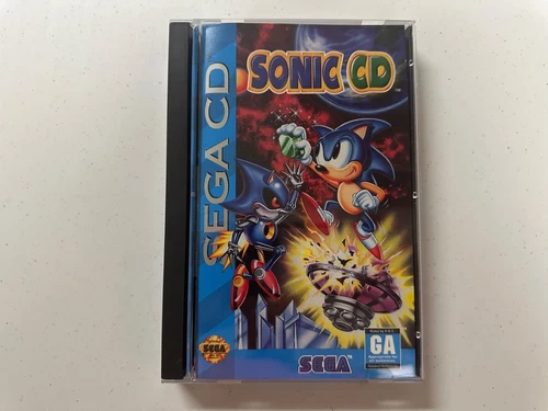 Sonic CD (Sega CD, 1993) Complete w/Manual/NO Reg.Card VF Great Tested/Working!!