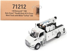 KENWORTH T380 AUTO-CRANE WORK TRUCK WHITE 1/50 MODEL BY DIECAST MASTERS 71212