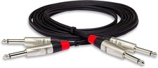 Hosa Technology Pro Stereo Dual REAN 1/4" M to 1/4" M TS Cable - 15'