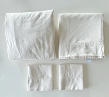 THE COMPANY STORE Supima Cotton Sateen Sheet Set : California King - Ivory