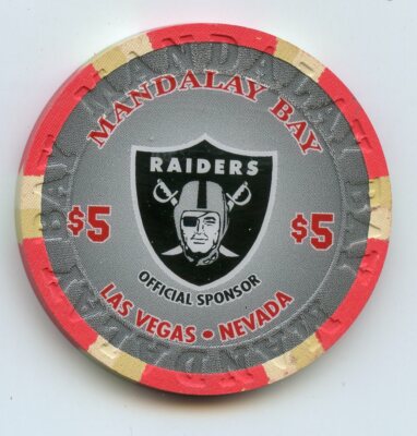 $5 Mandalay Bay LAS VEGAS RAIDERS NFL TEAM Las Vegas Casino Chip