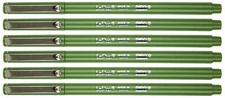 Marvy Uchida Le Pen 6 Pc Olive Green 0.3mm Smooth Micro Fine Plastic Point LePen
