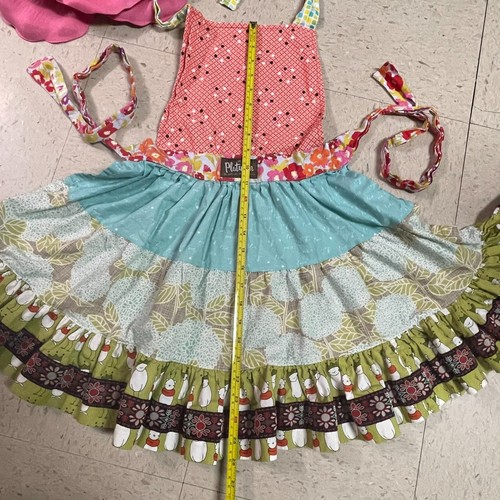 PLATINUM By MATILDA JANE Tiered Ruffled Adjustable Girl's Apron O/S Prairie - Picture 5 of 7