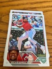 2023 Topps Holiday Oscar Gonzalez #H188  Baseball Rookie Guardians RC