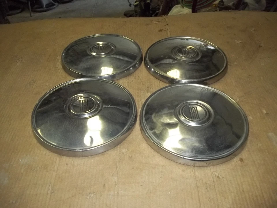 Fiat Hubcap Rim Wheel Lug Cover Center Hub Cap OEM USED 9 3/4" SET - Image 2 of 4