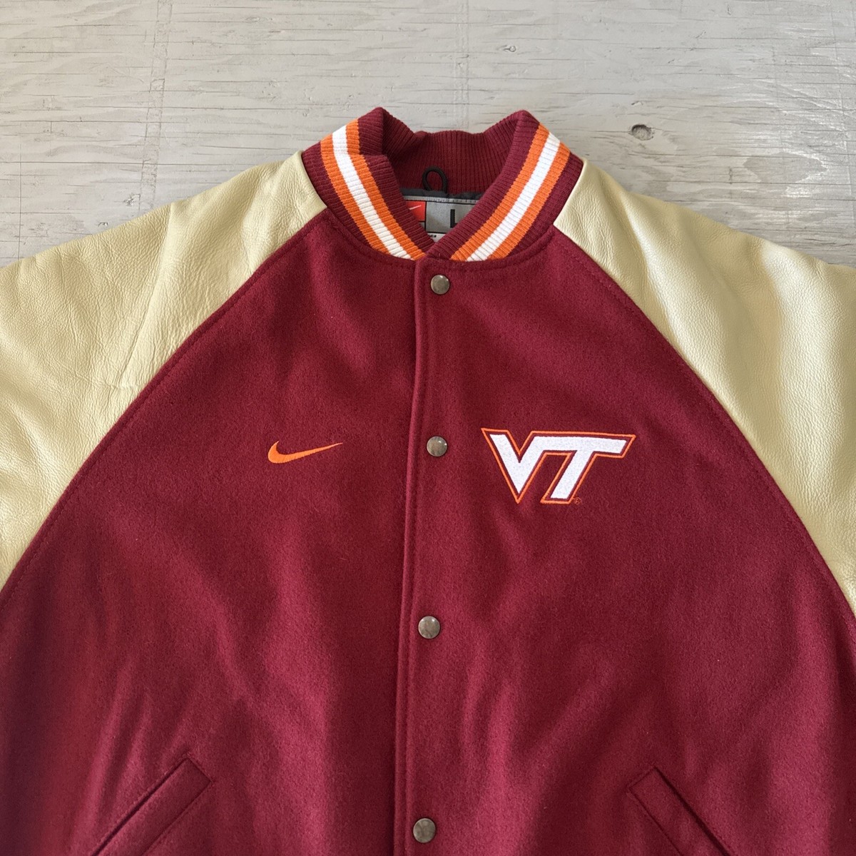 Vintage 90s NCAA Nike Virginia Tech Hokies Letterman Jacket