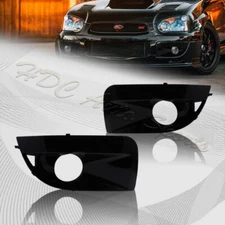 For 2004-2005 Subaru Impreza WRX STi Black Fog Light Lamp Bumper Bezel Cover Cap