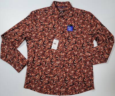 Apt. 9 Premier Flex Mens Large Slim Fit Dress Shirt Untucked Fit  Performance | eBay