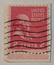 U.S. Postage Stamp ~ John Quincy Adams ~ 2₵ Red ~ Posted ~ 1938 ~ F14