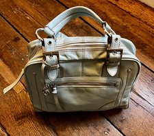 Marta Ponti Genuine Leather Designer Handbag. Duck Egg Blue. Beautiful Condition