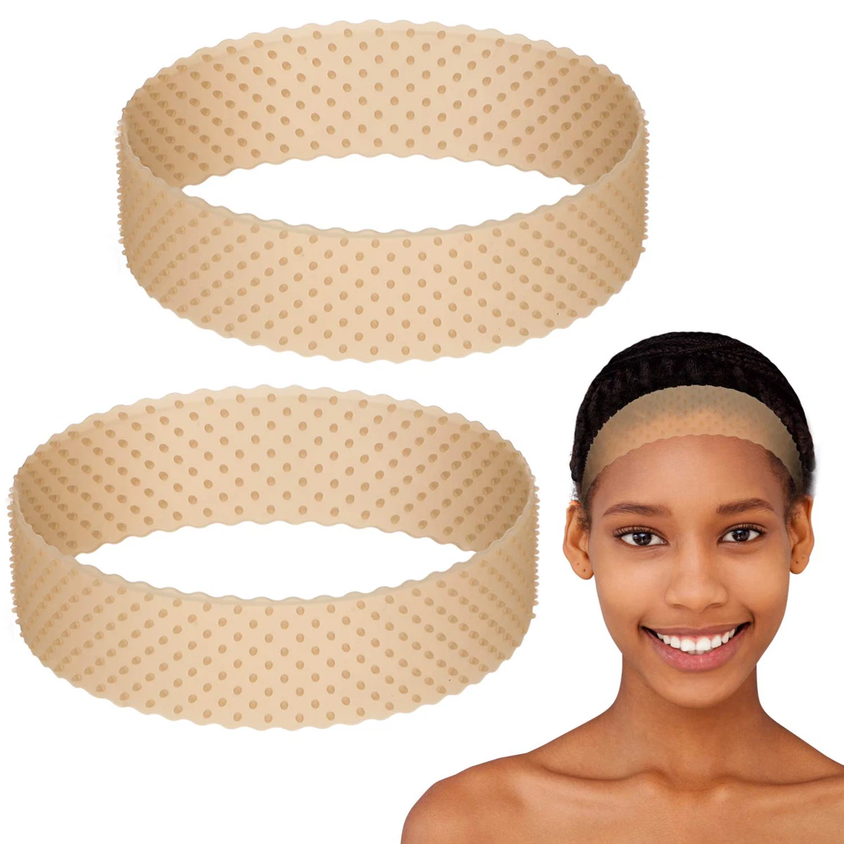 2 Pieces Silicone Grip Wig Band Adjustable Silicone Wig Headband Fix  Non-slip