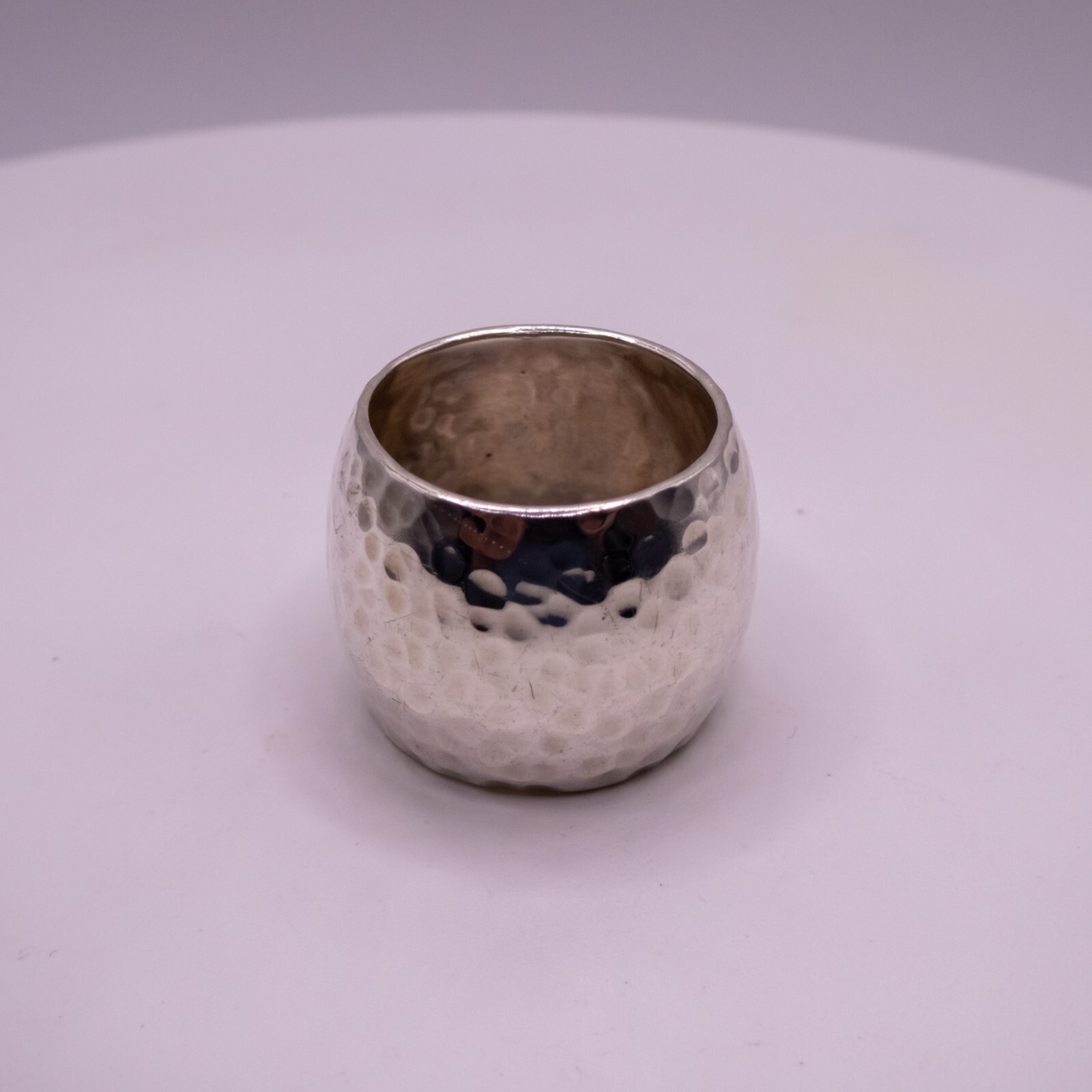 Sterling Silver 925 Solid Hammered Wide Cigar Ban… - image 7