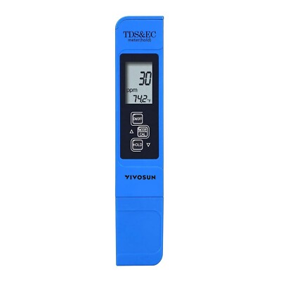 VIVOSUN TDS Tester 3-in-1 TDS EC & Temperature Meter Digital Water Quality TDS