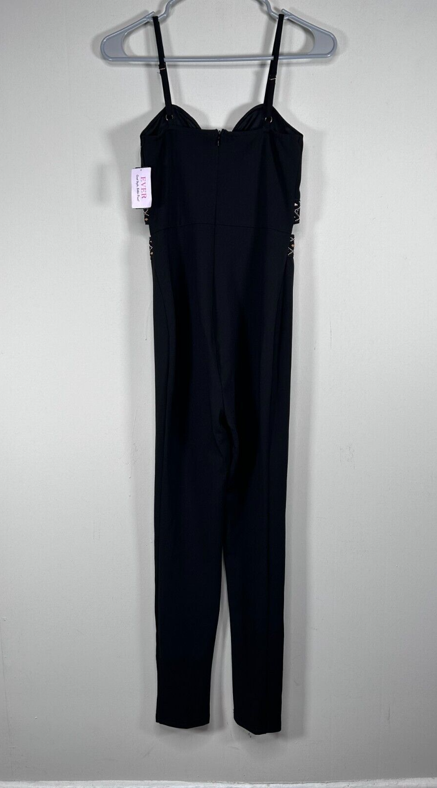 Entry Jumpsuit Women's Small Spaghetti Strap Sweetheart Black Party NWT-image