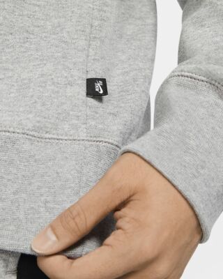 Nike SB SKATE HOODIE Dark Grey Heather White Black Logo Pullover