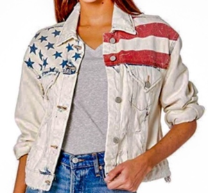 light wash distressed denim jacket
