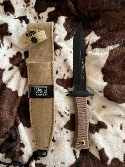 ¡NUEVO!  Cuchillo táctico de hoja fija MUELA Mirage 18-NM-revestimiento de hoja PTFE con funda Foto 4 de 4